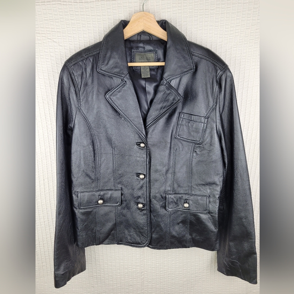 Uniform Leather John Paul Richard Womens‎ Black Genuine Leather Jacket